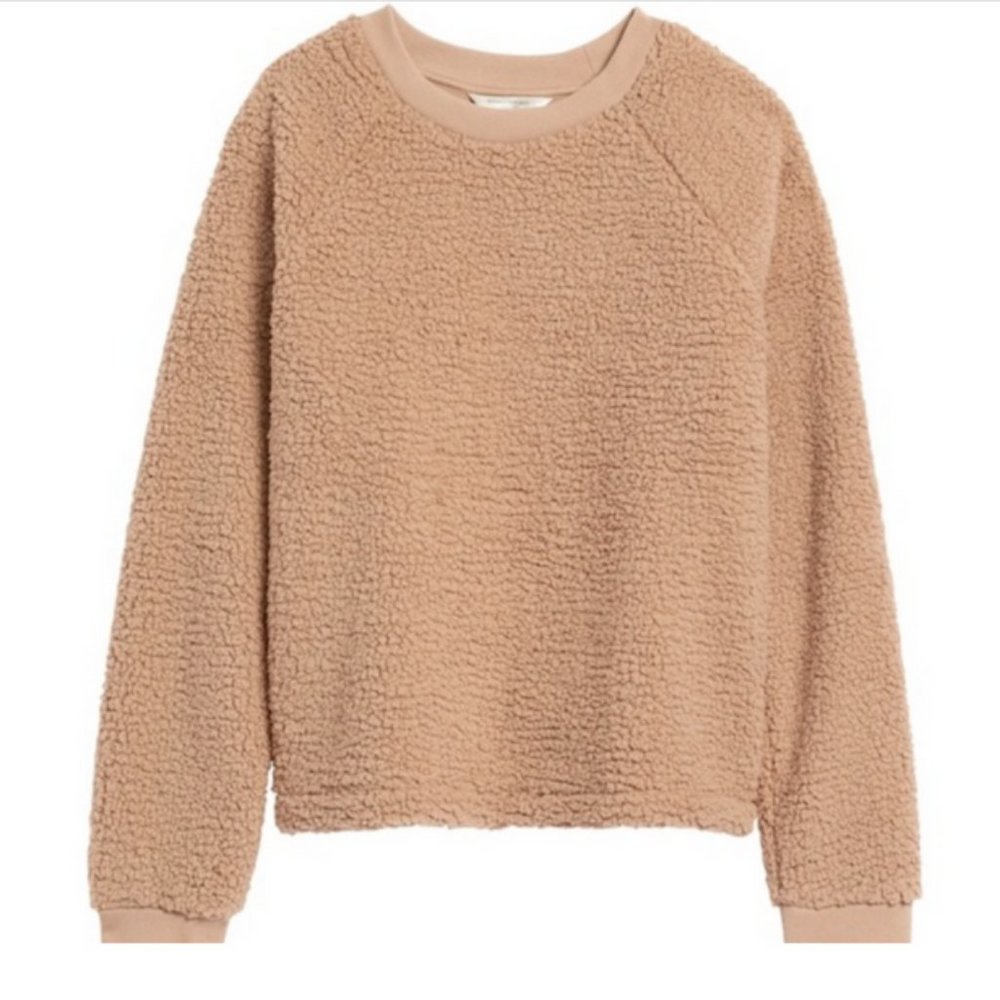 BANANA REPUBLIC TAN SHERPA FLEECE SWEATSHIRT